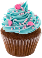 a cupcake with sprinkles